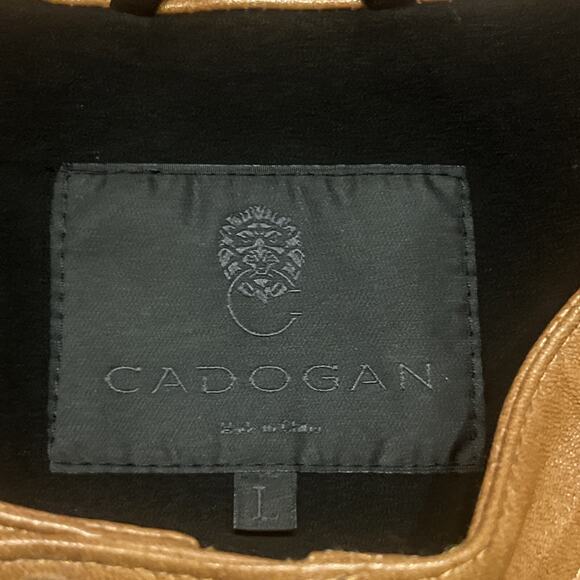 Cadogan Jaxon Men's Leather Biker Jacket In Sienna Brown Size Large - Picture 10 of 16